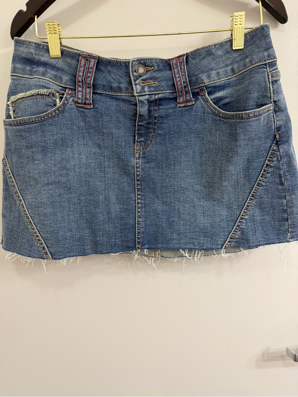 Dark Blue Denim Mini Skirt - Classic Casual